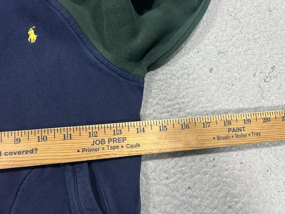 Polo Ralph Lauren Jacket Kids 7 Blue Green Fleece Hooded Varsity Snap Logo